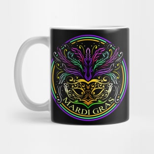 Ornament Mask With Feathers For Mardi Gras Mug